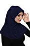 Takmatik Plain Navy Blue Ready-To-Wear Turban Hijab Pool Cap Medical Suitable Prayer Cover - 2