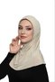 Takmatik Plain Beige Ready-To-Wear Turban Hijab Pool Cap Suitable for Medical Use Prayer Cover