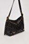 Black Crossbody Bag with Zipper Detail - 2