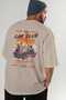Araba Club Series 23 Back Printed Beige Oversize T-Shirt 100% Cotton Men Women - 7