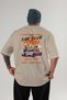 Araba Club Series 18 Back Printed Beige Oversize T-Shirt 100% Cotton Men Women - 2