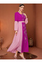 Women Purple Rhinestone Embellished Jalabiya - 4