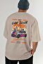 Araba Club Series 10 Back Printed Beige Oversize T-Shirt 100% Cotton Men Women - 6