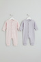 Baby Girl Pink Lamb Printed 2-Piece 100% Cotton Jumpsuit Set