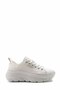 White Women's Sneaker - High-Sole City Style Comfortable Walking Shoes - 3