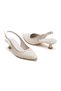 Women's Short Heeled Pearl and Stone Embellished Wedding Dress Shoes - 4