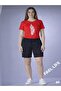 Unisex Oversize T-Shirt and Shorts Feather Printed Set