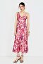 Ruffle Detailed Patterned Chiffon Dress