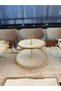 3 Piece Round Porcelain Dowery Set with Cast Frame, Stands, Handles & Presentation Set Gold - 5
