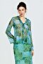 Patterned Tulle Top with Tie Detail - 2