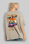 Araba Club Series 26 Back Printed Beige Oversize T-Shirt 100% Cotton Men Women - 3