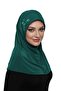 Tactical Stone Handcrafted Bead Embroidered Green Ready-made Turban Hijab Bonnet Prayer Cover - 2