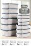 Set of 12 Rectangular Storage Containers - Microwave Safe Food Containers 1.25L 0.75L 0.5L 0.25L Gray