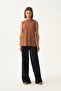 Light Brown-Crew Neck Sleeveless Cotton T-Shirt - 2