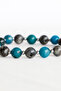 Apatite and Spectrolite Natural Stone Elastic Bracelet 8mm Gift Handmade Accessory
