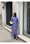 Women's Buttoned Long Shirt Dress - 3