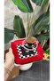 Red Tasseled Coffee Coaster Square 14*14 cm - 2