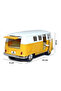 1:32 Scale Metal Pull-Back Nostalgic Volkswagen T1 Minibus Vosvos Toy Car - Yellow (13 cm) - 3