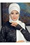قبعة ربيعية بثلاثة صفوف من الأحجار البيضاء المربعة - 4
