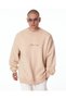 Signatura 3D Printed Beige Oversize Sweatshirt