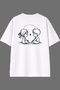 Dear Child Design White Oversize T-Shirt with Back Print