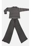 Girl's Knitwear Set Smoked Color Light Lilac with Line Detail 6/14 Years - 3