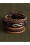 Infinity Design Real Leather Bracelet 3 Pieces Multi Color Genuine Leather Bracelet Fashion Bracelet - 2