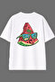 Watermelon 1 Design White Oversize T-Shirt with Back Print