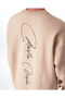 Signatura 3D Printed Beige Oversize Sweatshirt - 5