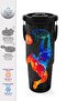 Kids Gray Basketball Patterned Steel Thermos with Straw and Direct Drinking Feature 900 ml 38712