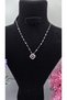 Elegant Square Frame Zircon Stone Silver Color Necklace Non-Tarnish-45Cm