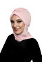 Handcrafted Pearl Embroidered Powder Ready Turban Hijab with Pearls and Scarf, Suitable for Medical Use - 5