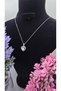 Zircon Stone Heart Silver Color Thin Chain Necklace Non-Tarnish-45Cm - 2