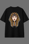 Pharaoh Design Back Printed Black Oversize T-Shirt