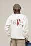 Unisex Oversize Sweatshirt V-Love Printed White – Crew Neck, Valentine's Day, Couple, Gift - 2