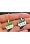 Syria Flag Pendant Stainless Steel Car Pendant Durable Stylish Pendant for Men and Women Gold Color - 2