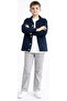Boy's Button Closure Gabardine Jacket, Trousers, T-Shirt, Three-Piece Navy Blue Color Set - 3