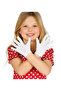 White Color Children's Lycra Pandomim Gloves - 2