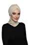 Kardelen Scarf Lined Beige Ready-made Scarf Hijab Pool and Outdoor Bonnet - 5