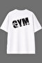 Gym 1 Design White Oversize T-Shirt with Back Print