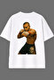 Gergin Boxer Design Back Printed White Oversize T-Shirt