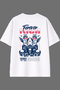 Forever Rich Design White Oversize T-Shirt with Back Print