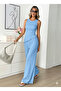 Baby Blue Tank Top Asymmetrical Hem Loose Pants Top and Bottom Set - 4