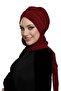 Kardelen Scarf Lined Claret Red Ready Scarf Hijab Pool and Outdoor Bonnet - 5