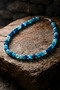 Women's Blue Agate Natural Stone Necklace 8 mm Premium - 2