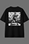 Boxing Boxing Design Back Printed Black Oversize T-Shirt