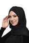 Ready-To-Wear Black Turban with Shawl and Takmatik Stones, Suitable for Medical Use, Prayer Cover.