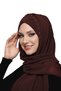 Shawl with Takmatik Stone Coffee-Colored Instant Turban Hijab Medical Grade Suitable for Prayer Covering - 6