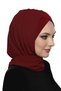 Takmatik Plain Burgundy Ready-To-Wear Turban Hijab with Shawl, Suitable for Medical Use, Prayer Cover - 3