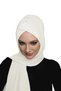 Takmatik Plain Cream Ready-To-Wear Turban Hijab with Shawl, Suitable for Medical Use, Prayer Cover - 6